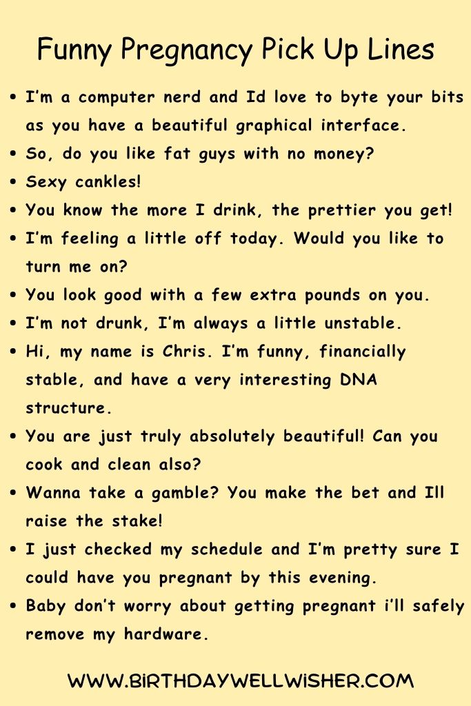 Funny Pregnancy Pick Up Lines