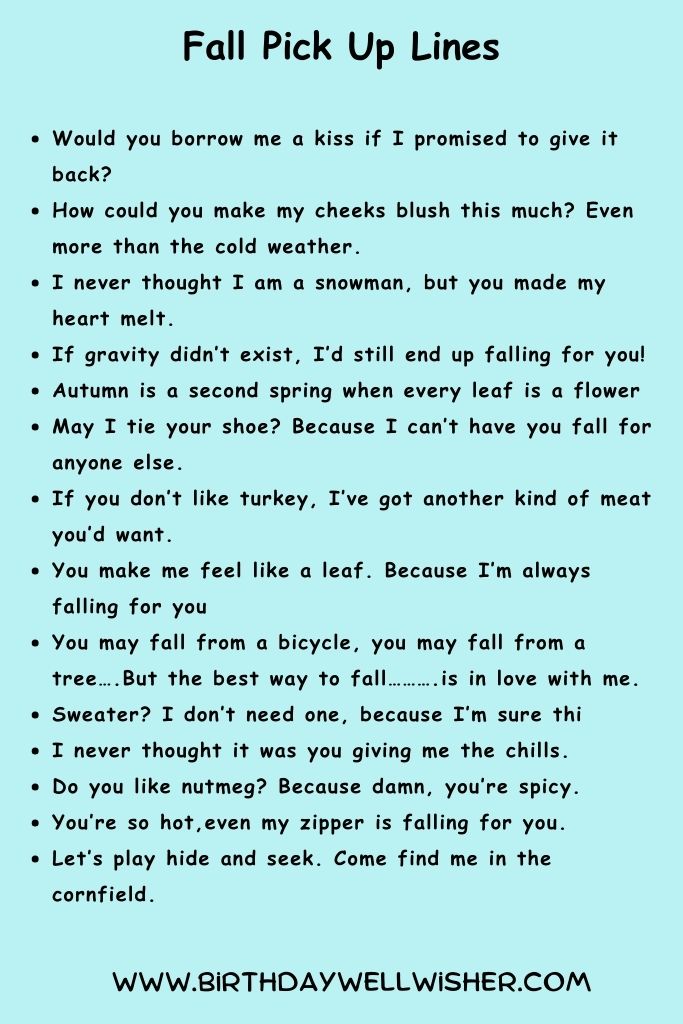 Fall Pick Up Lines